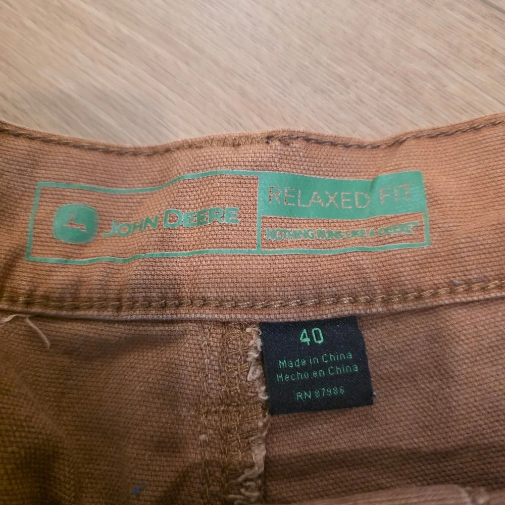 John Deere Mens Brown Relaxed Fit Carpenter Utility Shorts Size 40 Workwear